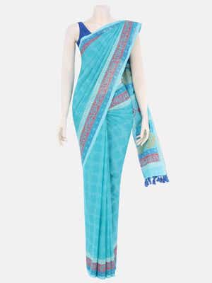 Salmon Pink Printed and Embroidered Viscose-Cotton Shalwar Kameez Set