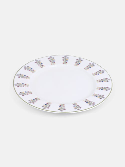 Ivory Printed Ceramic Half Plate-21 cm